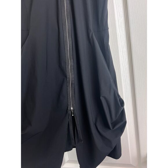 Sun Light Women's Sleeveless Asymmetrical Zip Up Black Dress Size 2 - Picture 3 of 11
